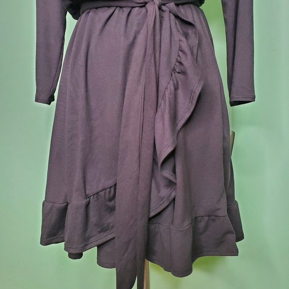 NWT Lily Rose Ruffle Trim Wrap Dress - Picture 8 of 9